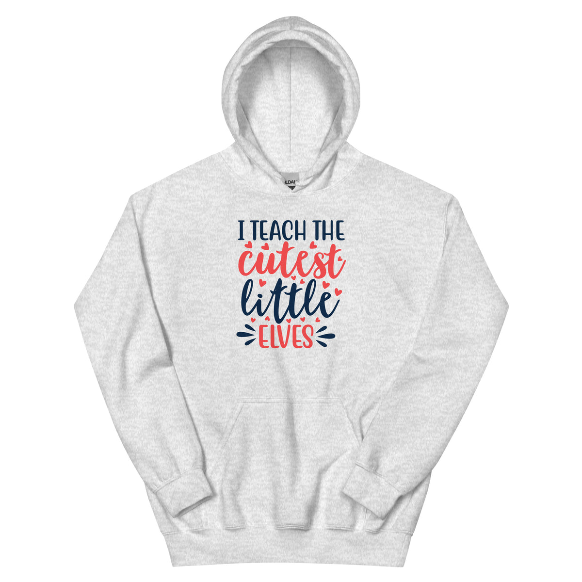 I Teach the Cutest Little Elves Christmas – Hearts Unisex Hoodie
