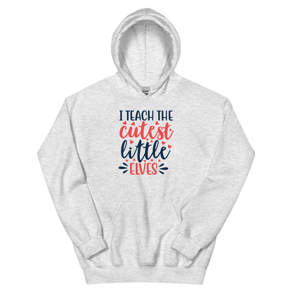 I Teach the Cutest Little Elves Christmas – Hearts Unisex Hoodie