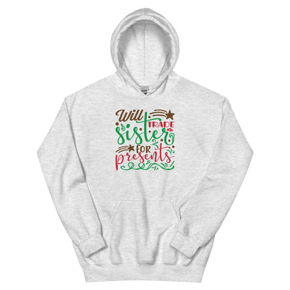 Will Trade Sister for Presents Christmas – Starry Script Unisex Hoodie