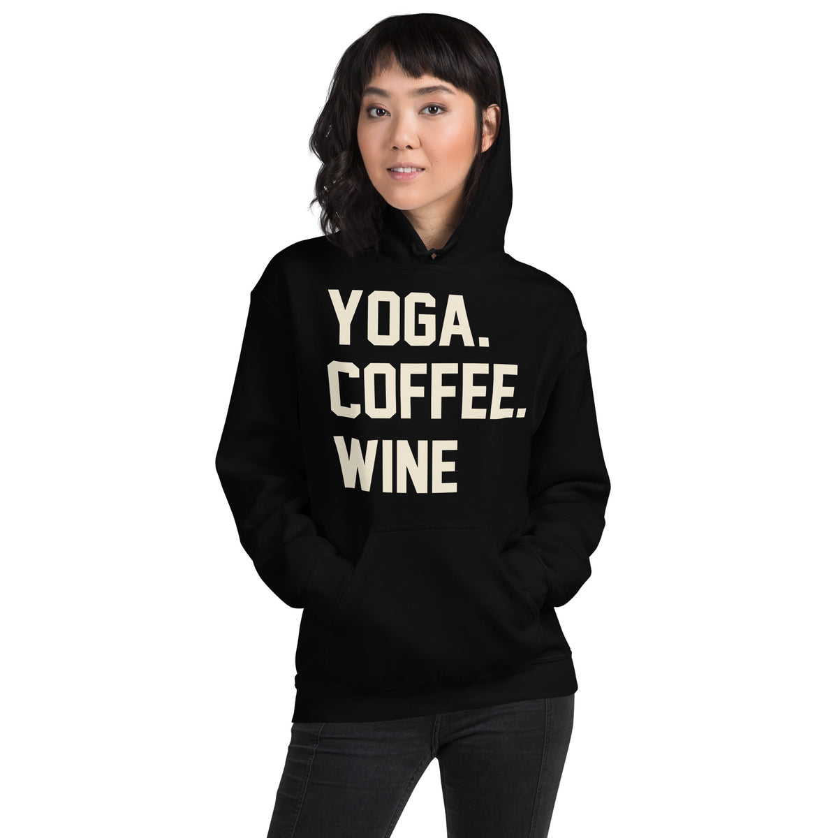 Yoga. Coffee. Wine. Unisex Hoodie