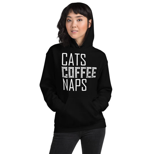 Cats Coffee Naps Unisex Hoodie