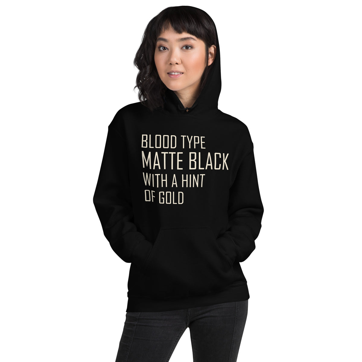 Blood Type Matte Black with a Hint of Gold Unisex Hoodie
