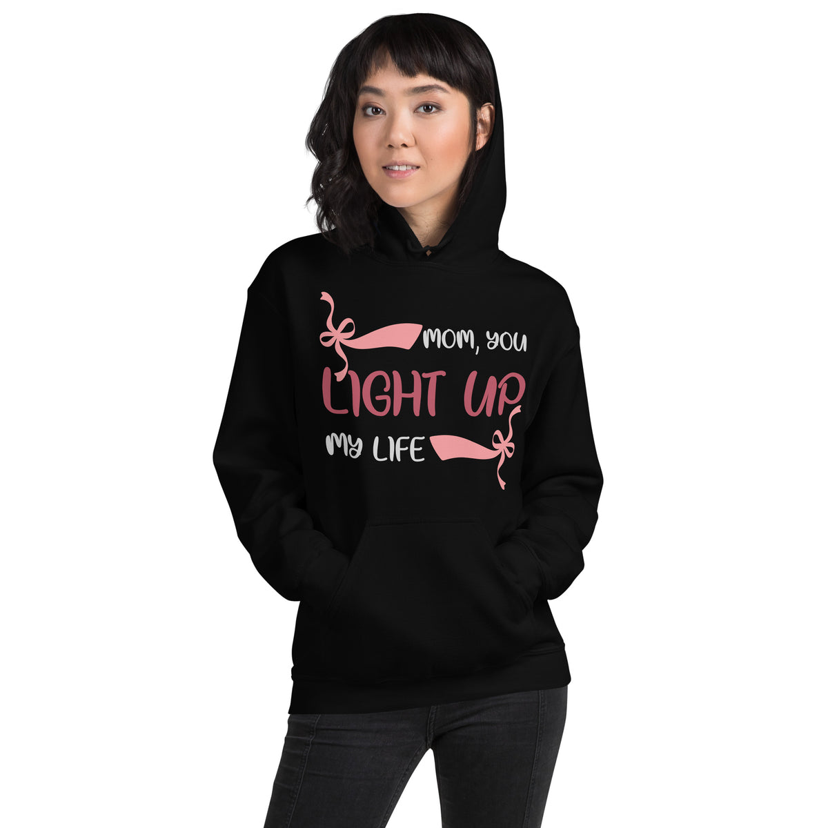 Mom, You Light Up My Life – Pink Ribbons Unisex Hoodie