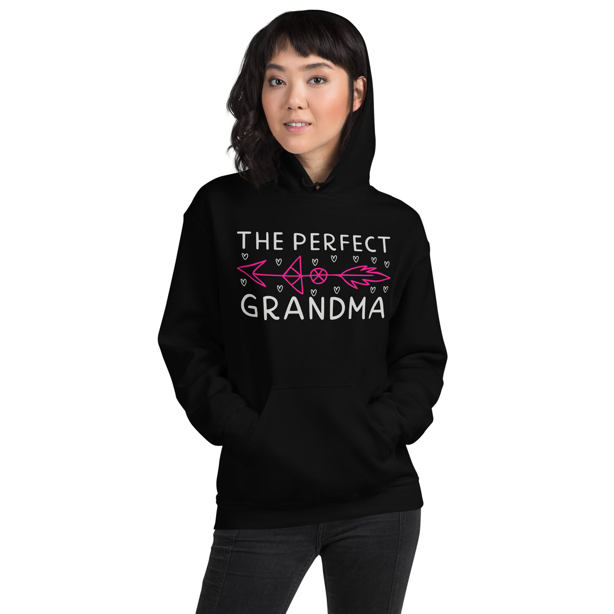The Perfect Grandma – Pink Arrow Unisex Hoodie