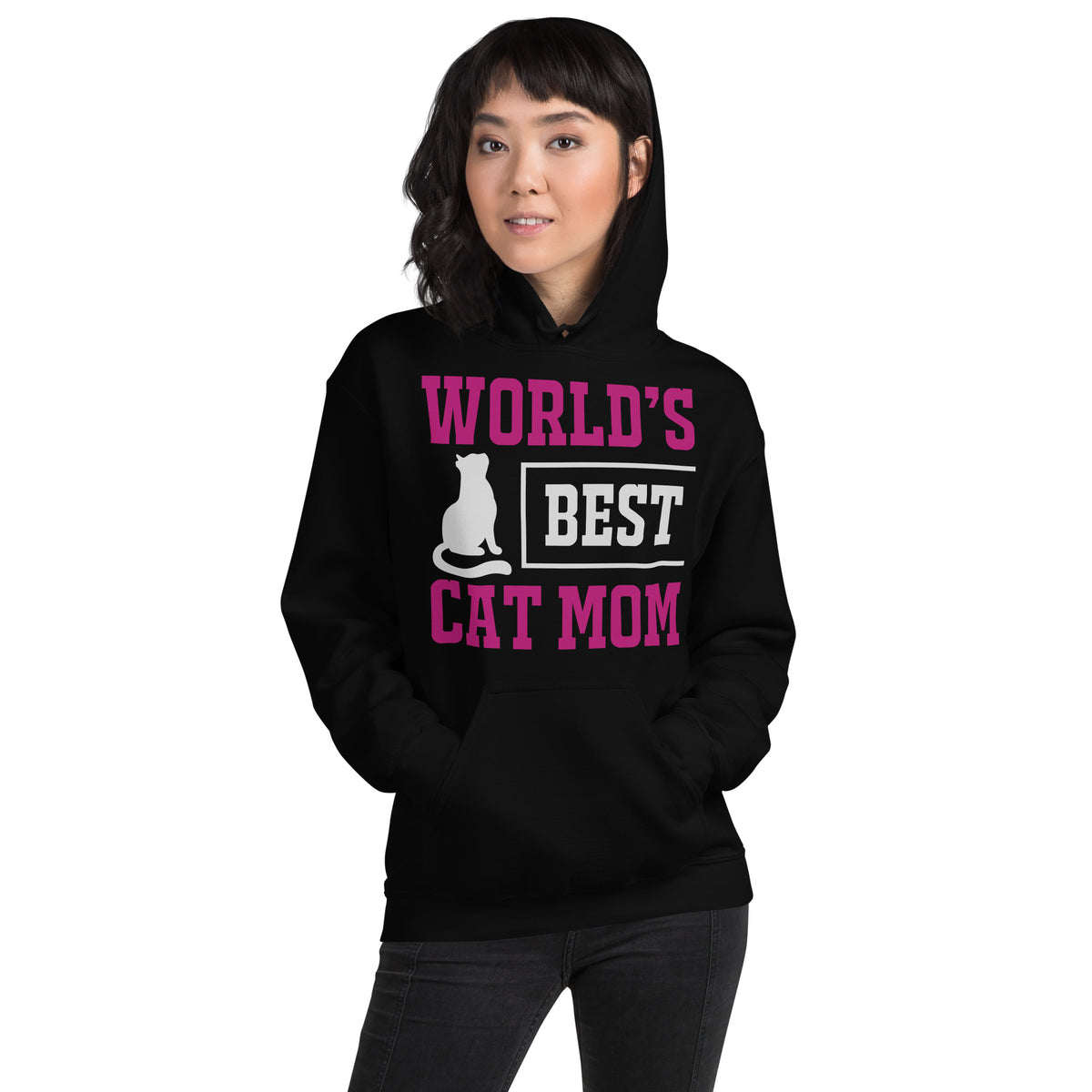 World's Best Cat Mom – Cat Silhouette Unisex Hoodie