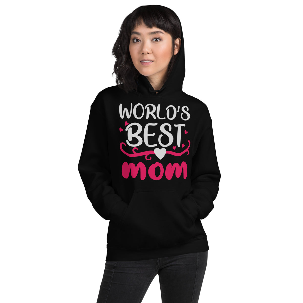 World's Best Mom – Pink Script Unisex Hoodie