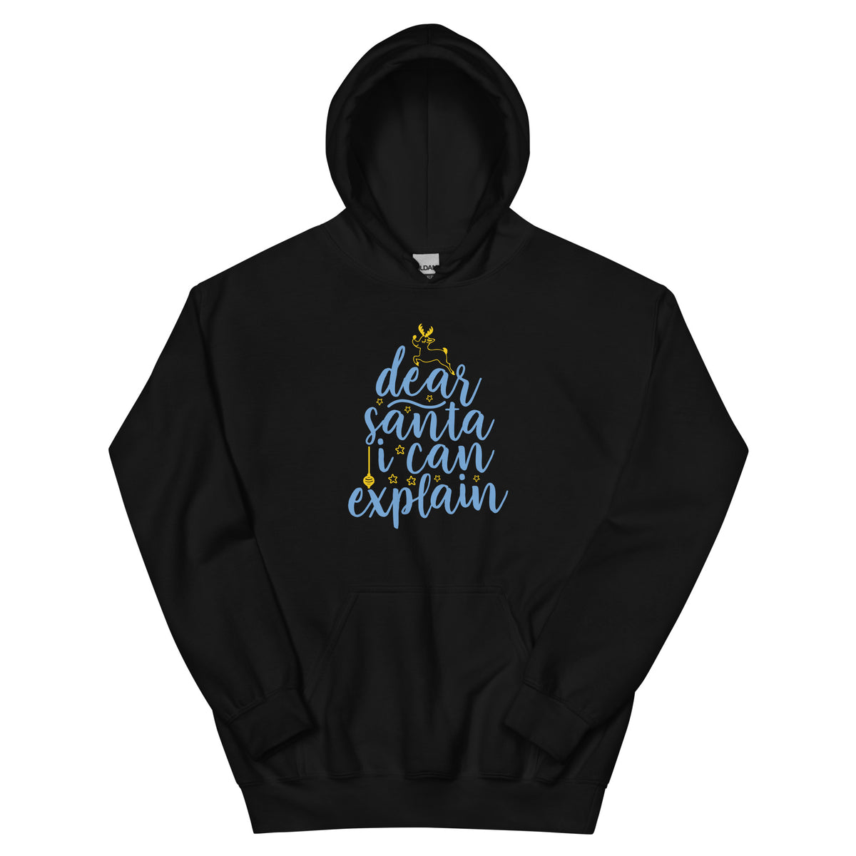 Dear Santa, I Can Explain Christmas – Tree Script Unisex Hoodie