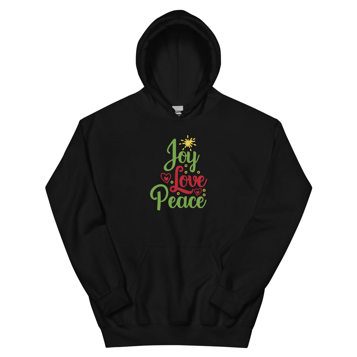 Joy Love Peace Christmas – Sparkle Script Unisex Hoodie