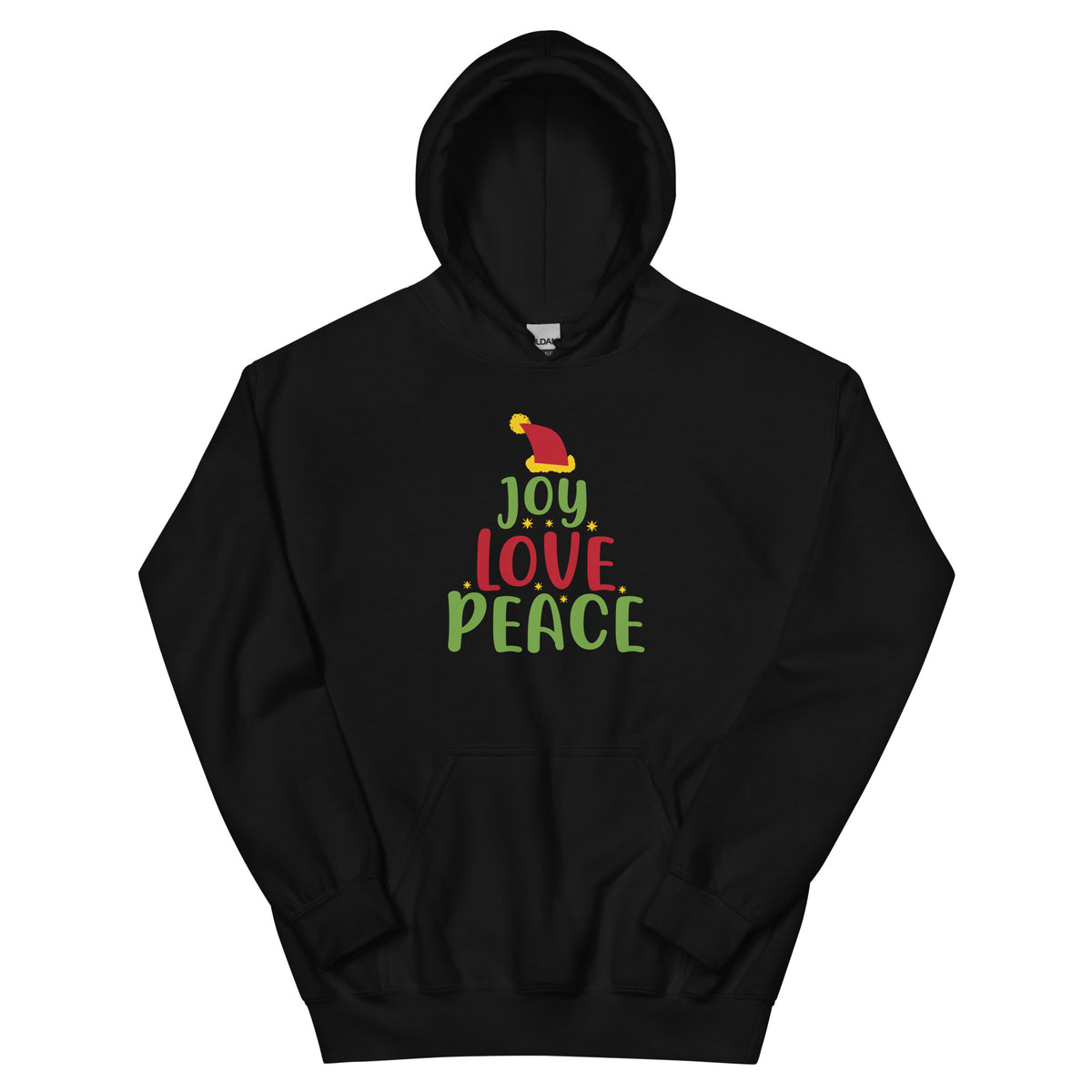 Joy Love Peace Christmas – Santa Hat Unisex Hoodie