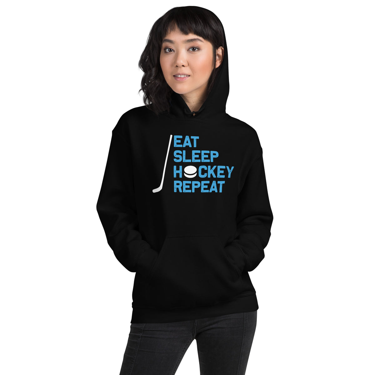 Eat Sleep Hockey Repeat Unisex Hoodie
