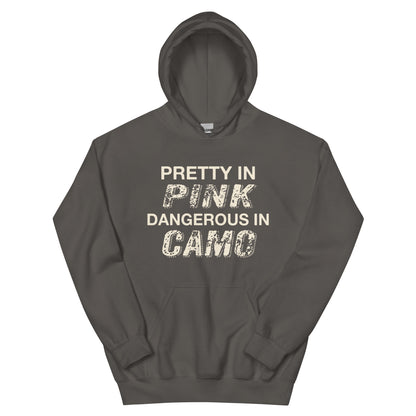 Pretty in Pink, Dangerous in Camo Unisex Hoodie