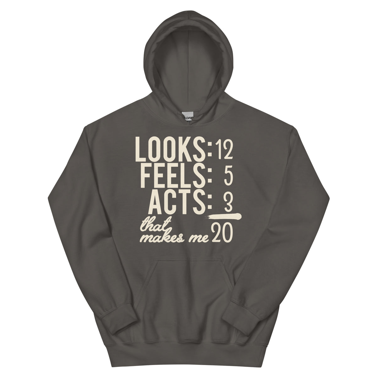 Looks 12, Feels 5, Acts 3, That Makes Me 20 Unisex Hoodie