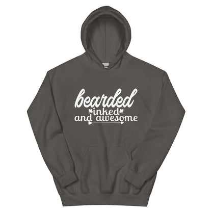 Bearded, Inked and Awesome Unisex Hoodie