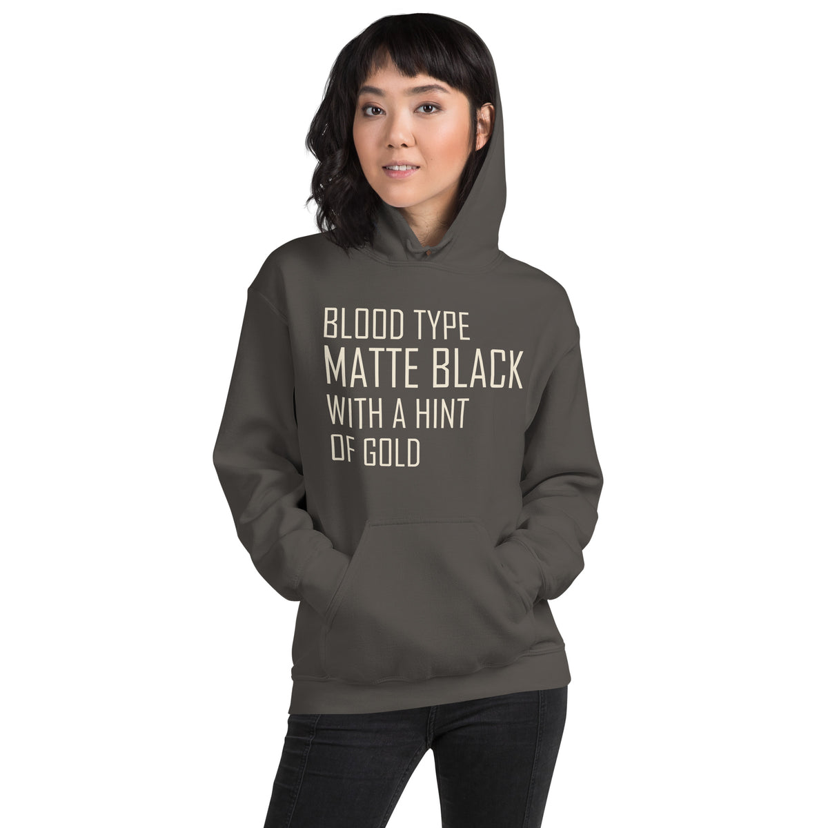 Blood Type Matte Black with a Hint of Gold Unisex Hoodie