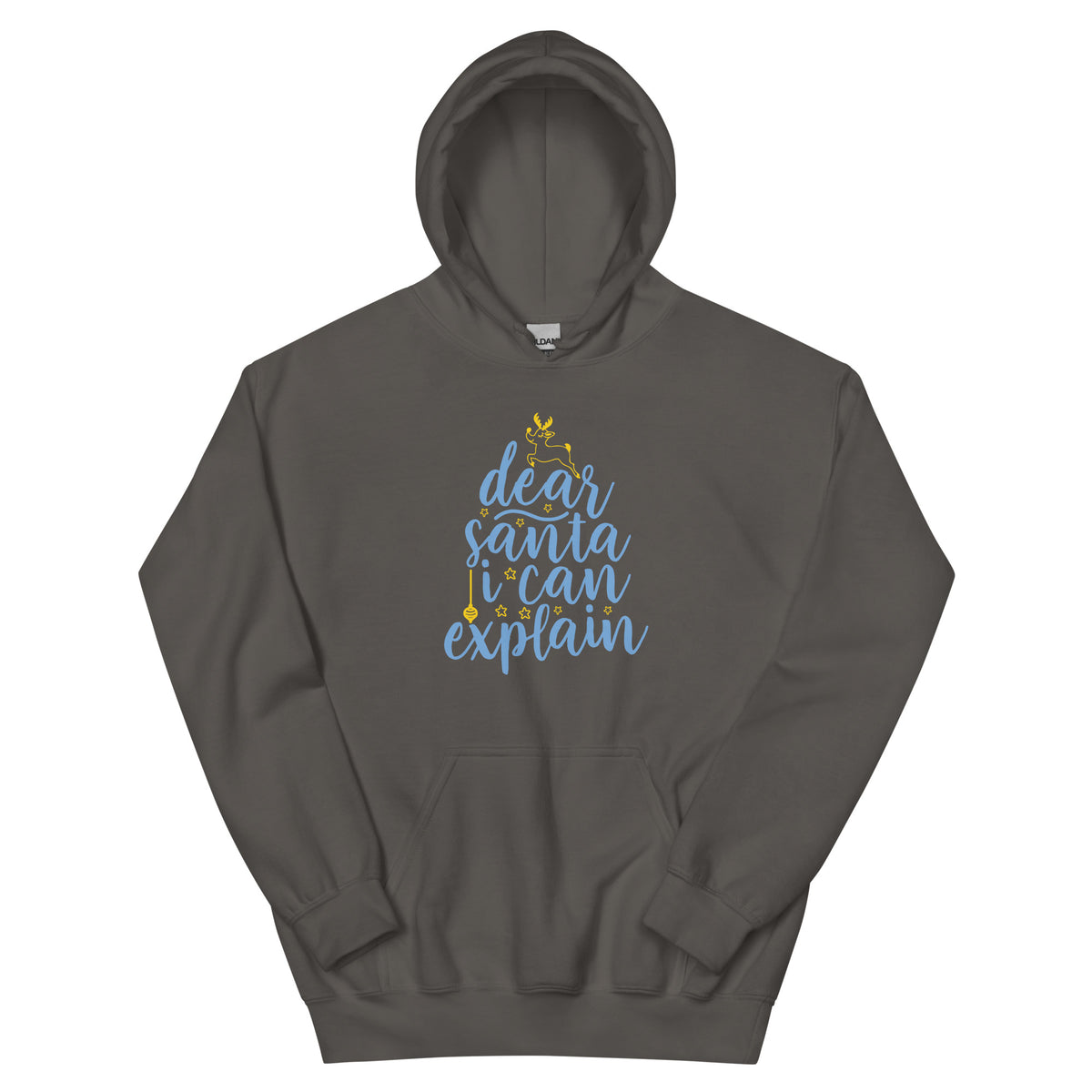 Dear Santa, I Can Explain Christmas – Tree Script Unisex Hoodie