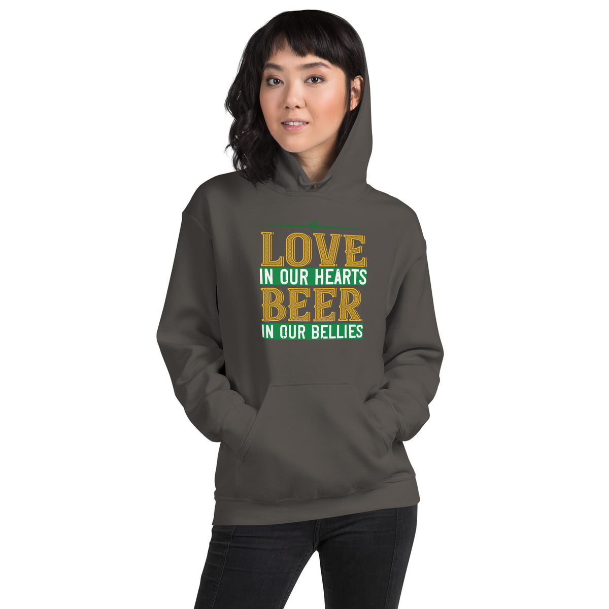 Love in Our Hearts, Beer in Our Bellies St. Patrick's Day Unisex Hoodie