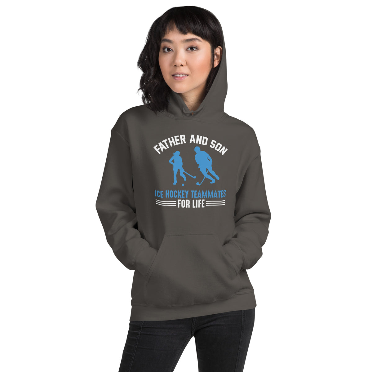 Father and Son Ice Hockey Teammates for Life Unisex Hoodie