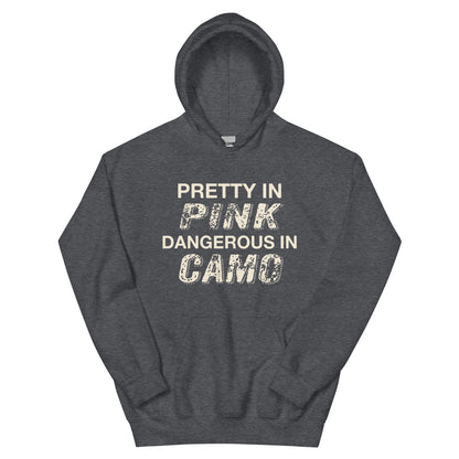 Pretty in Pink, Dangerous in Camo Unisex Hoodie
