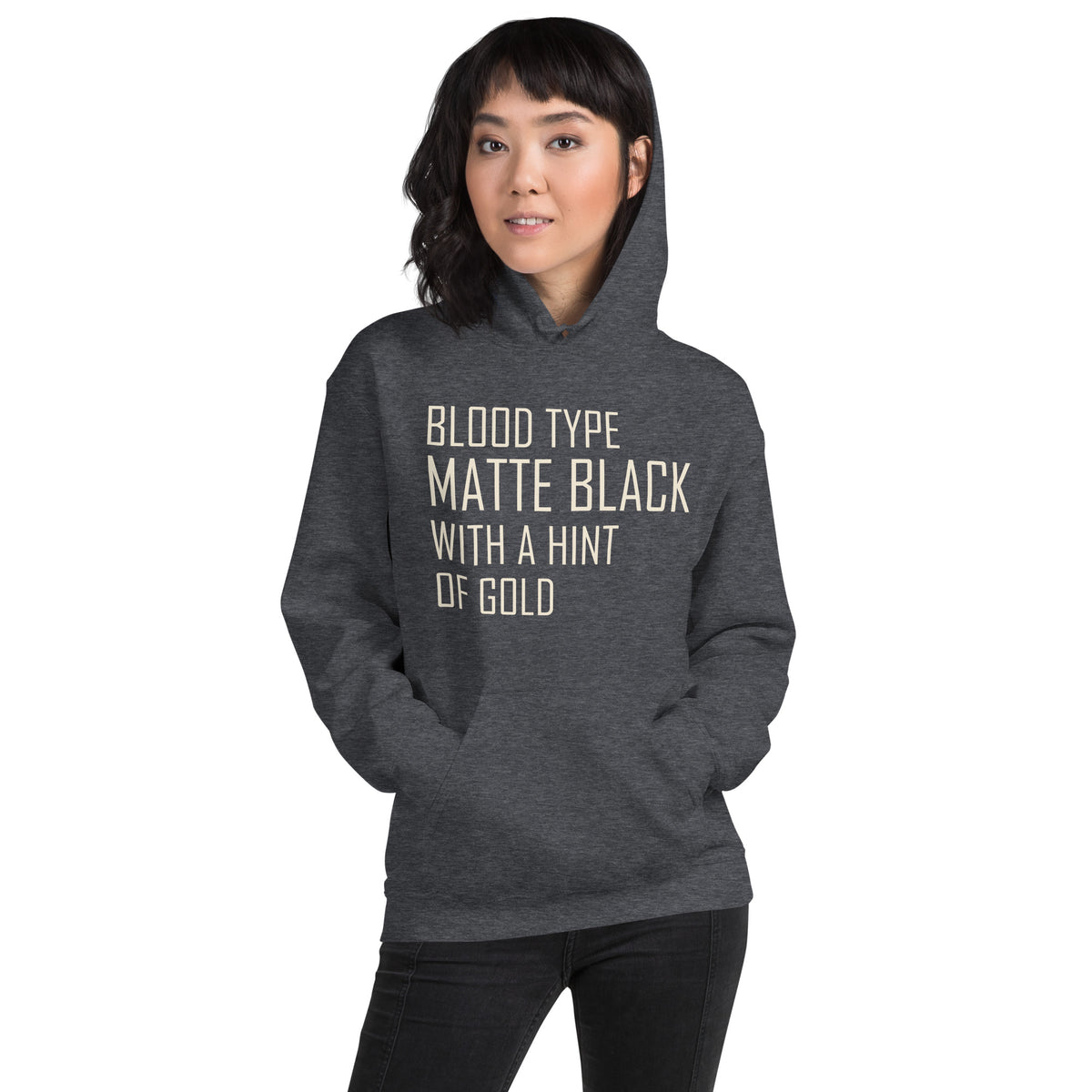 Blood Type Matte Black with a Hint of Gold Unisex Hoodie