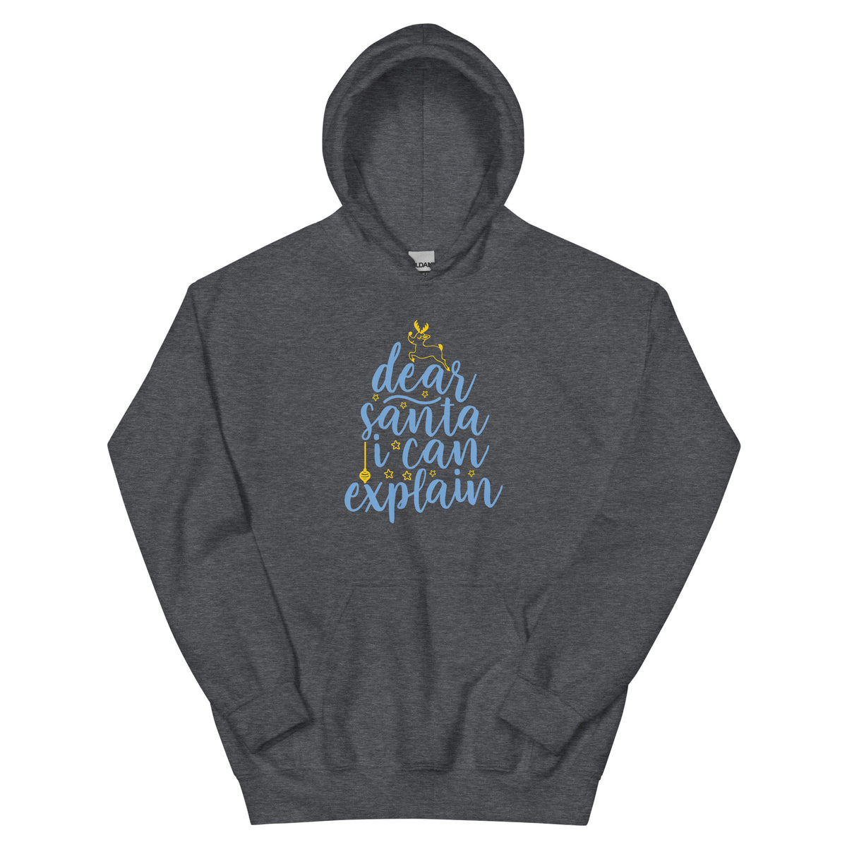 Dear Santa, I Can Explain Christmas – Tree Script Unisex Hoodie