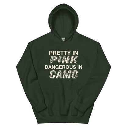 Pretty in Pink, Dangerous in Camo Unisex Hoodie
