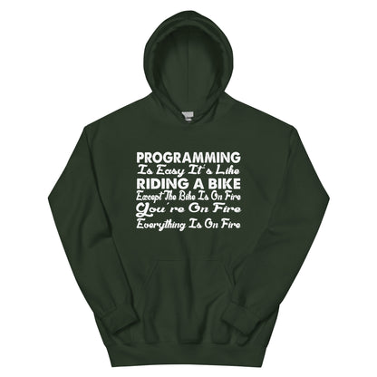 Programming Is Easy, It's Like Riding a Bike Unisex Hoodie