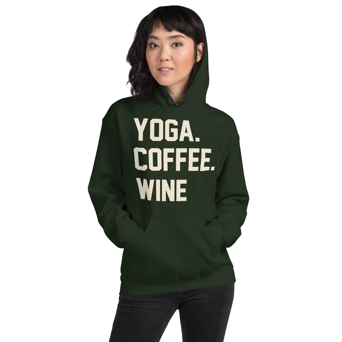 Yoga. Coffee. Wine. Unisex Hoodie