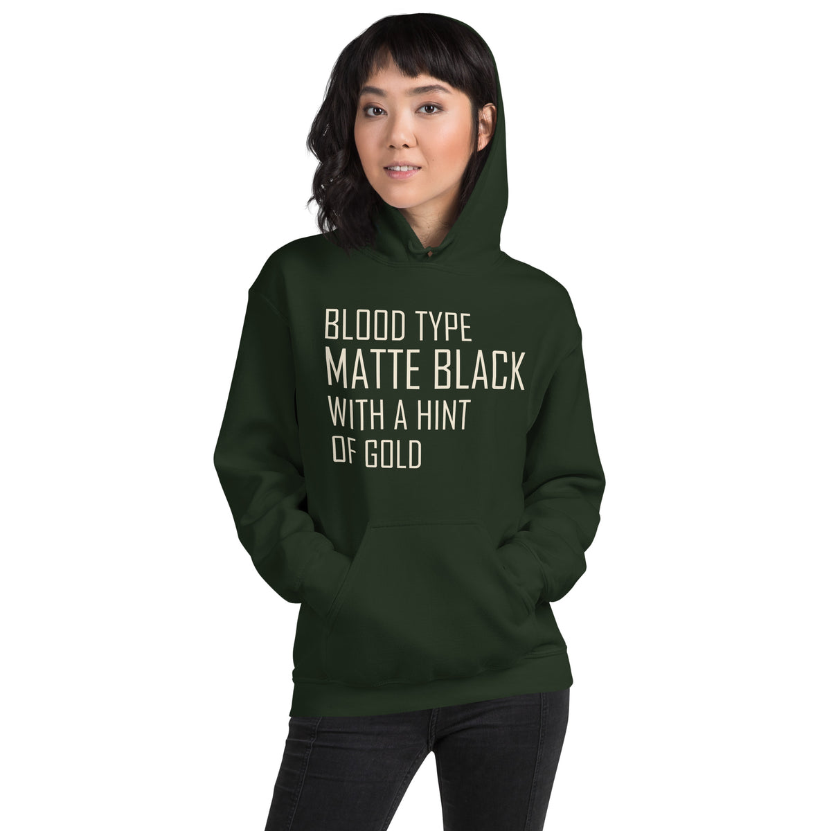 Blood Type Matte Black with a Hint of Gold Unisex Hoodie