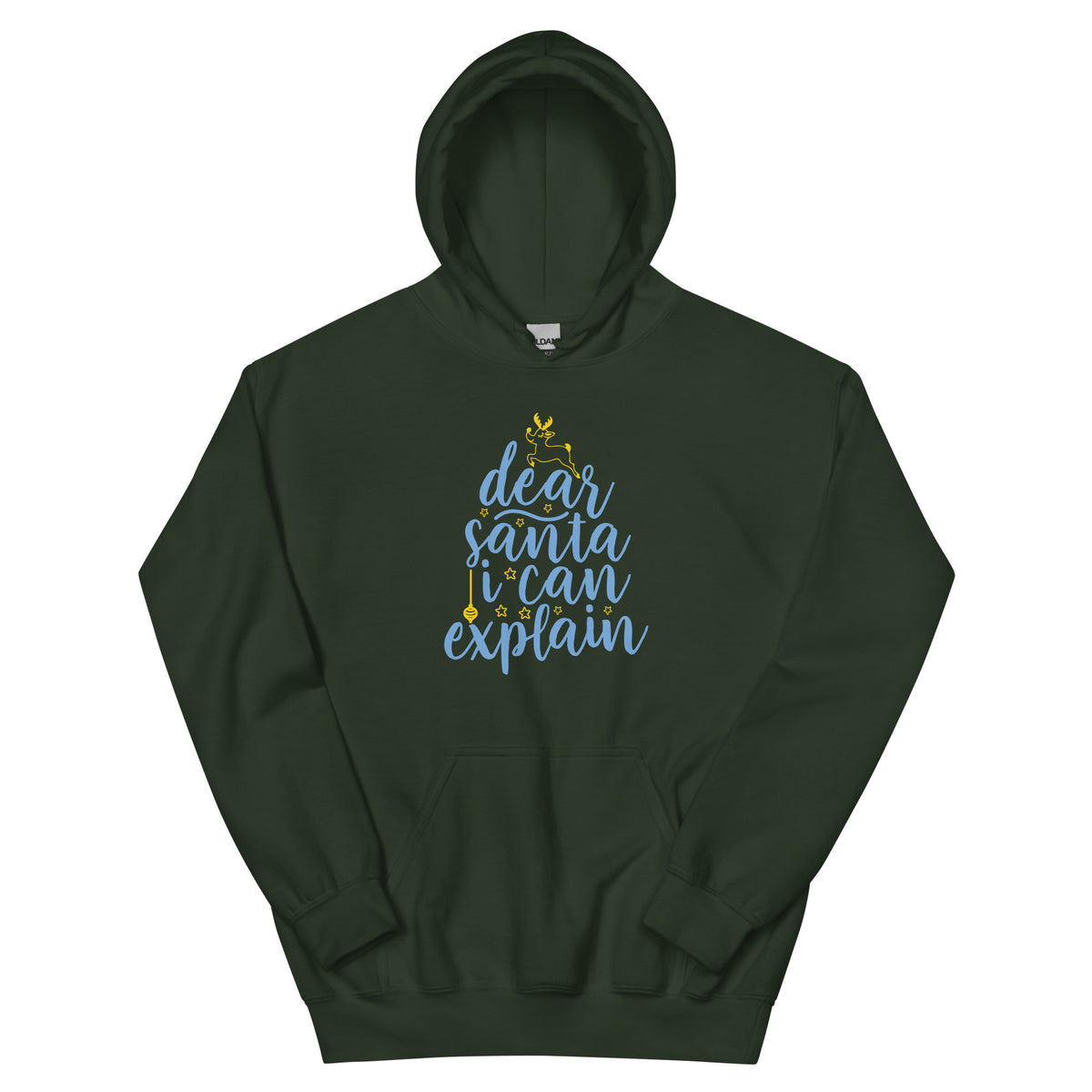Dear Santa, I Can Explain Christmas – Tree Script Unisex Hoodie