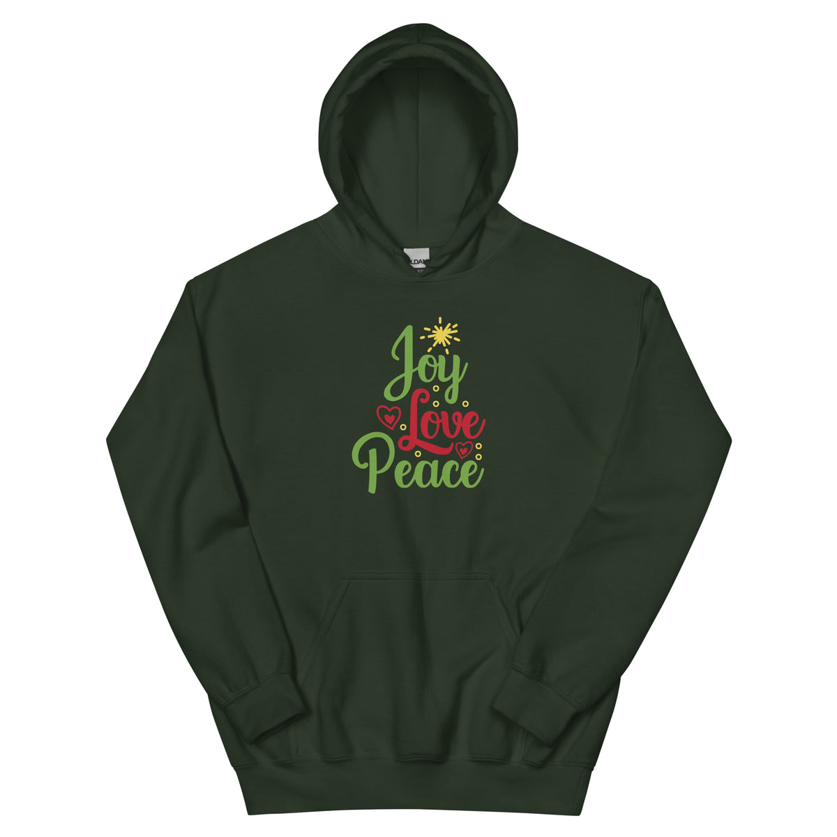 Joy Love Peace Christmas – Sparkle Script Unisex Hoodie