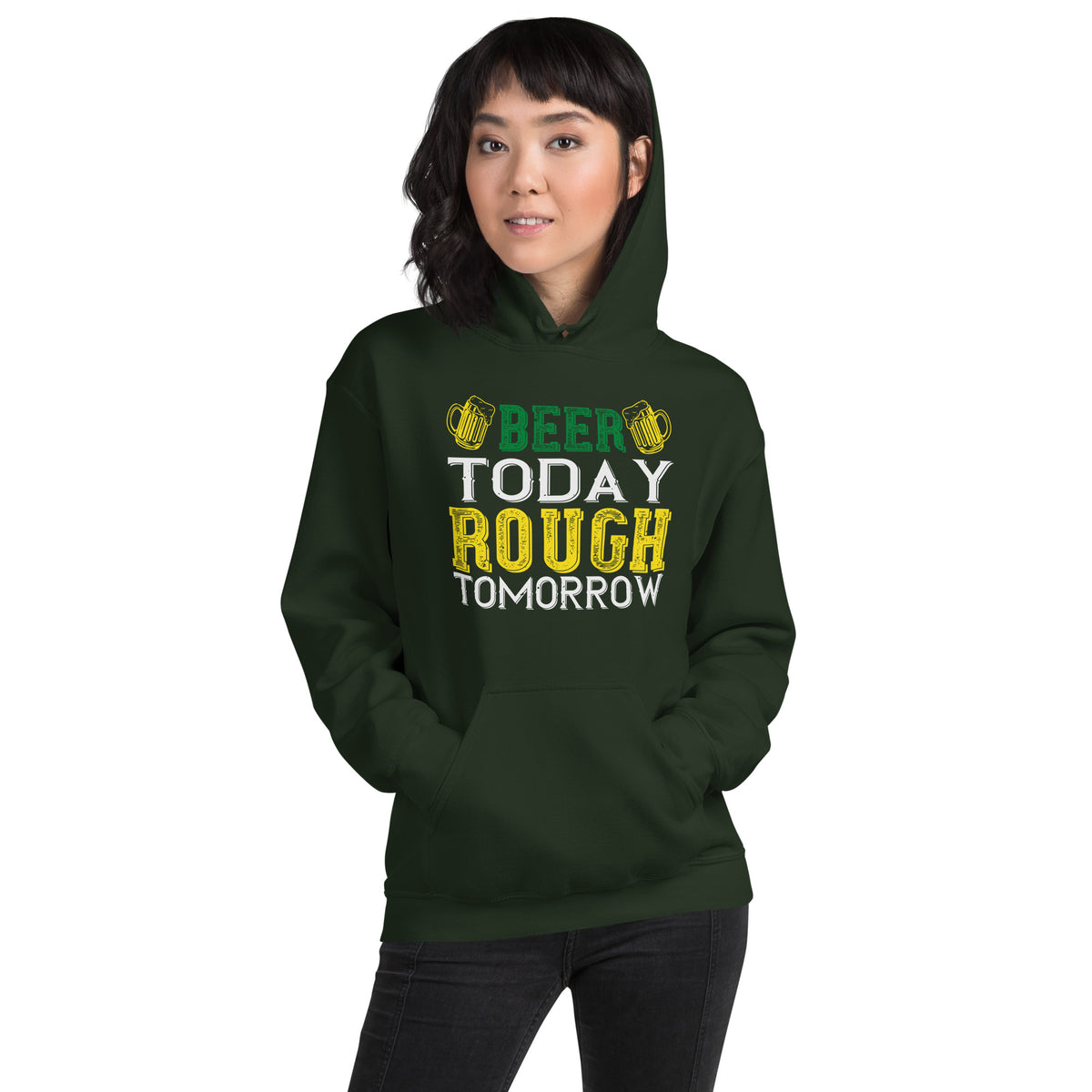 Beer Today, Rough Tomorrow St. Patrick's Day Unisex Hoodie