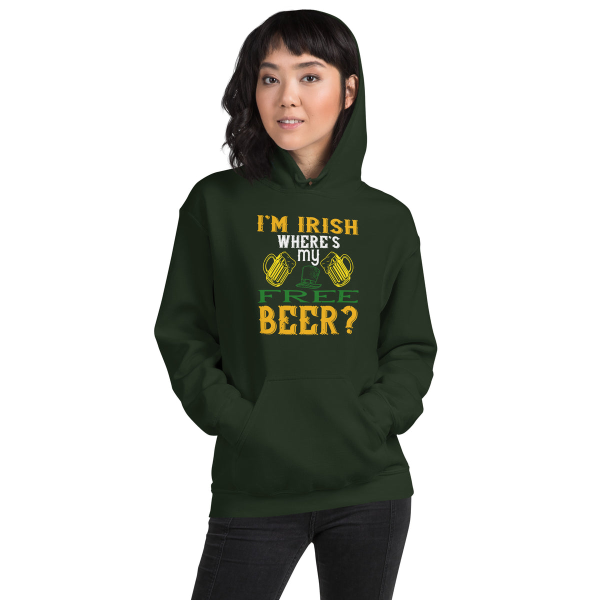 I'm Irish, Where's My Free Beer? St. Patrick's Day Unisex Hoodie