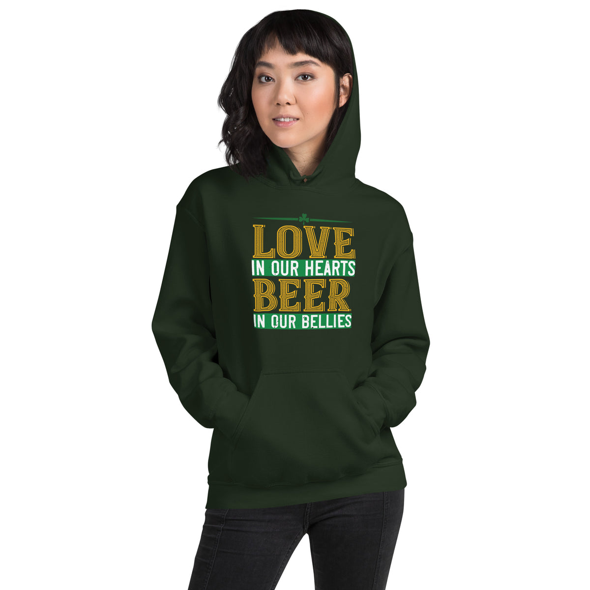 Love in Our Hearts, Beer in Our Bellies St. Patrick's Day Unisex Hoodie