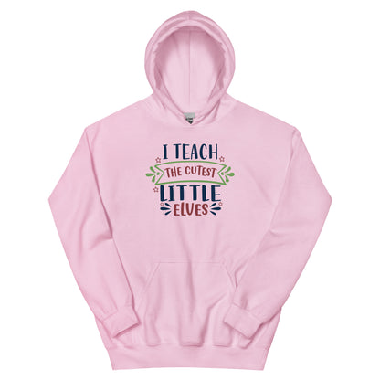 I Teach the Cutest Little Elves Christmas – Ribbon Banner Unisex Hoodie
