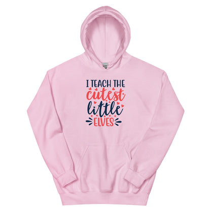 I Teach the Cutest Little Elves Christmas – Hearts Unisex Hoodie