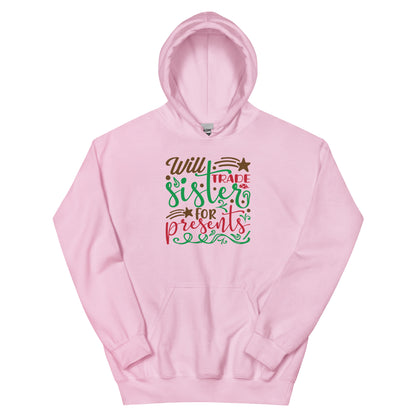 Will Trade Sister for Presents Christmas – Starry Script Unisex Hoodie