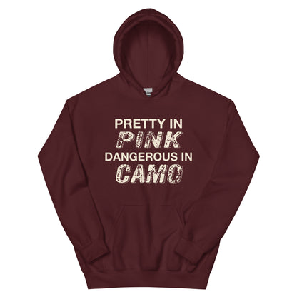 Pretty in Pink, Dangerous in Camo Unisex Hoodie