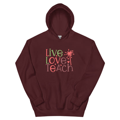 Live Love Teach Christmas – Sparkler Unisex Hoodie