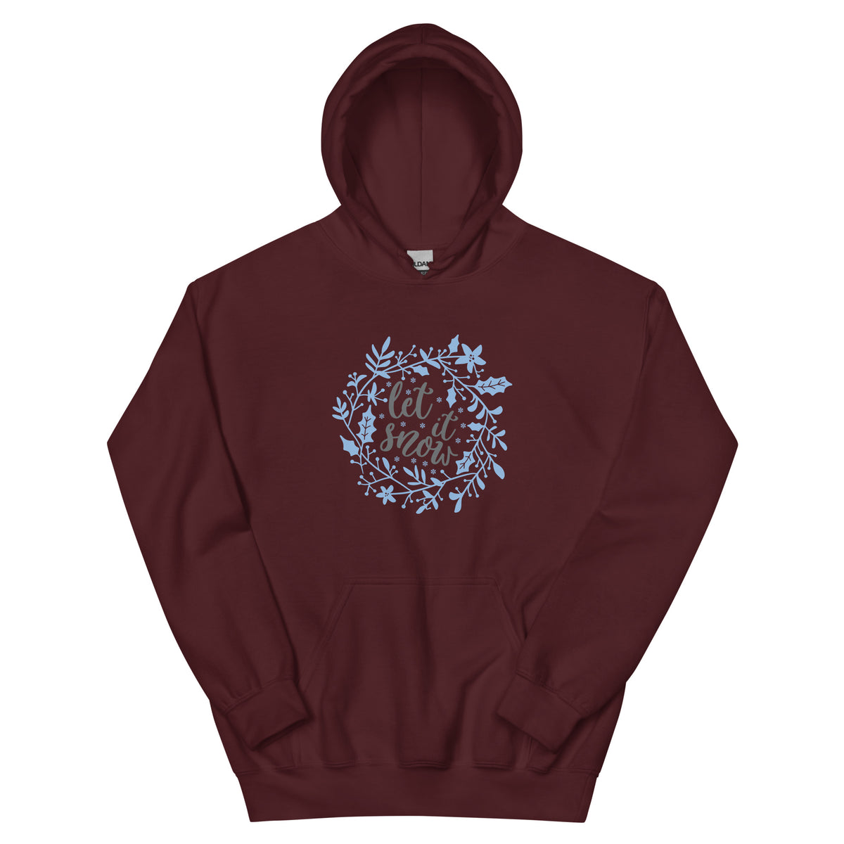 Let It Snow Christmas – Holly Wreath Unisex Hoodie