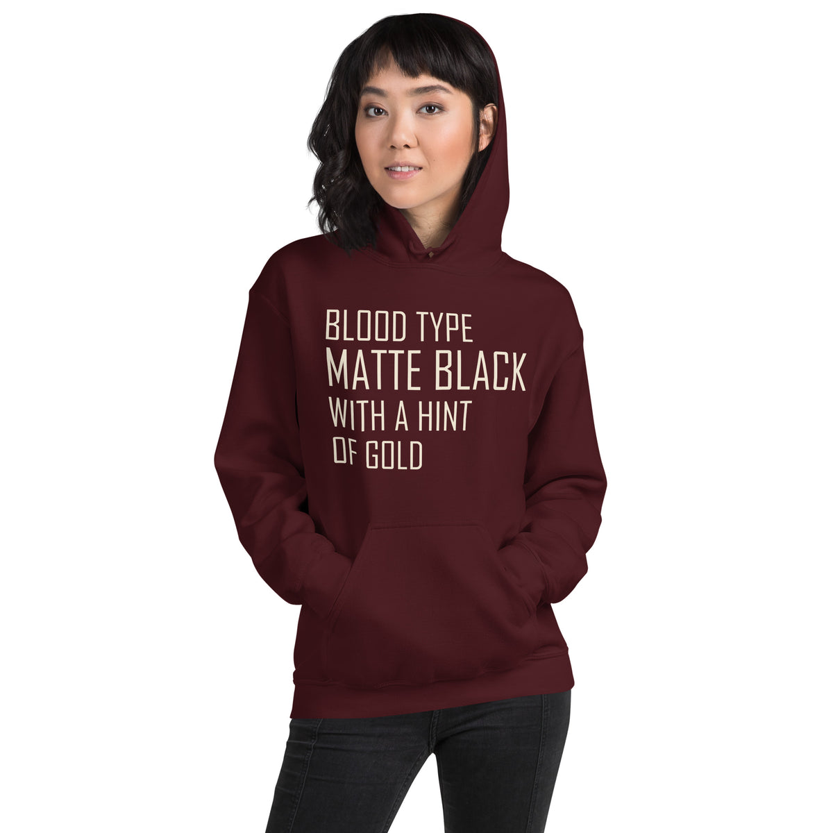 Blood Type Matte Black with a Hint of Gold Unisex Hoodie