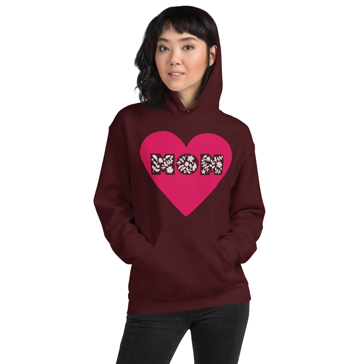 Mom – Big Heart Unisex Hoodie