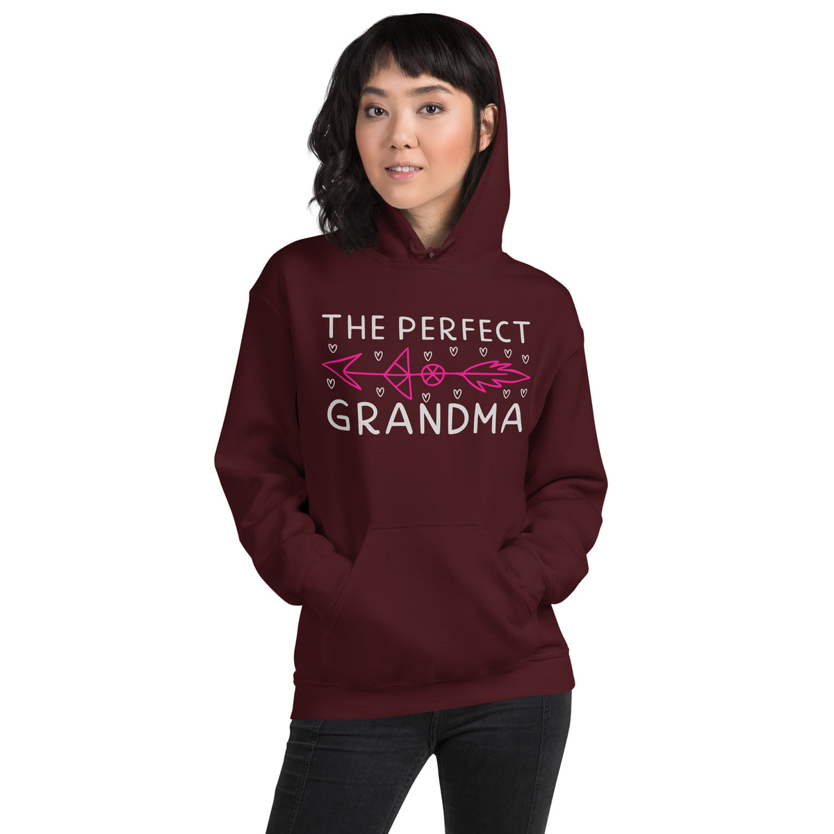 The Perfect Grandma – Pink Arrow Unisex Hoodie