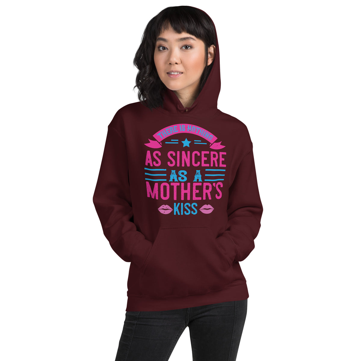 There Is Nothing as Sincere as a Mother's Kiss – Pink Lips Unisex Hoodie