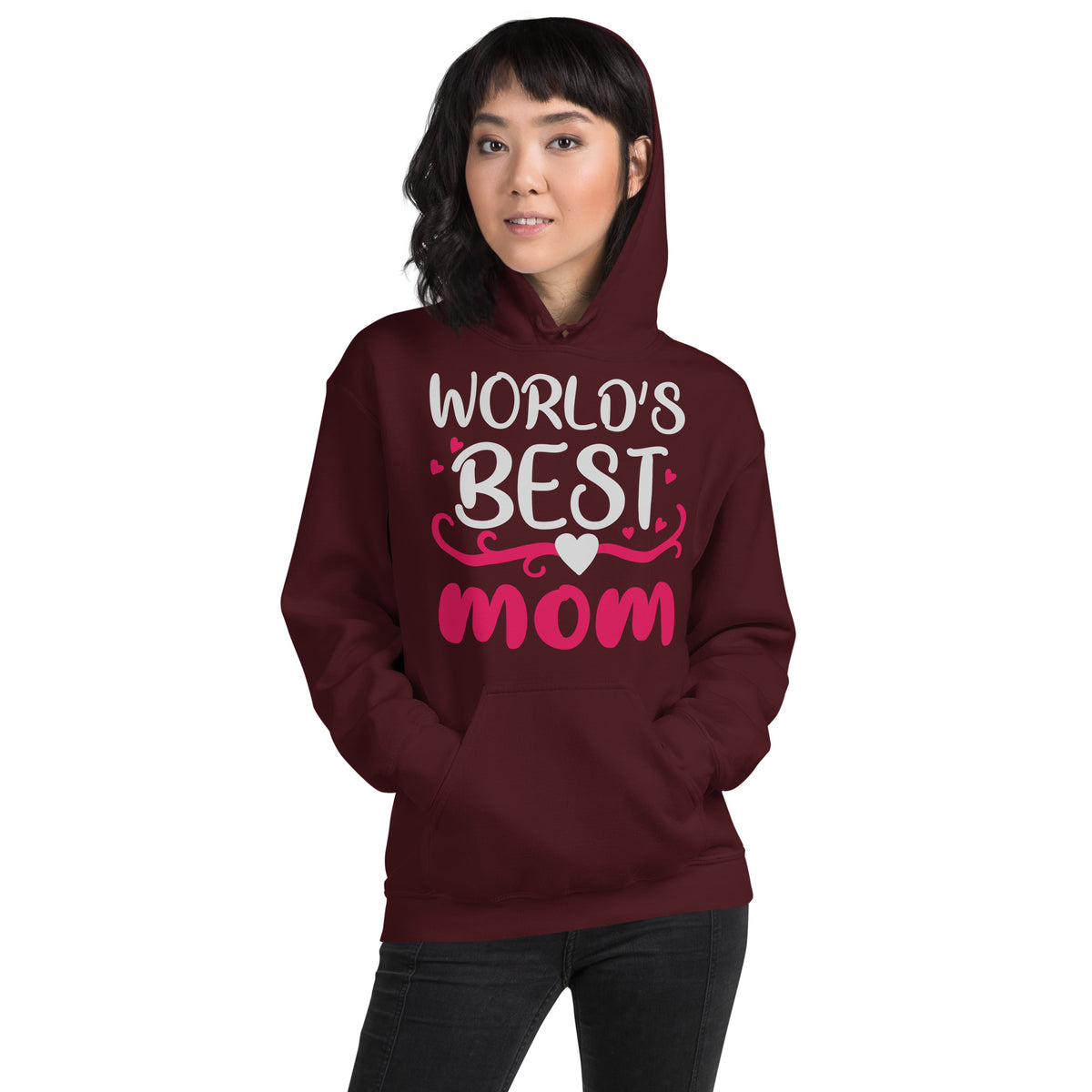 World's Best Mom – Pink Script Unisex Hoodie