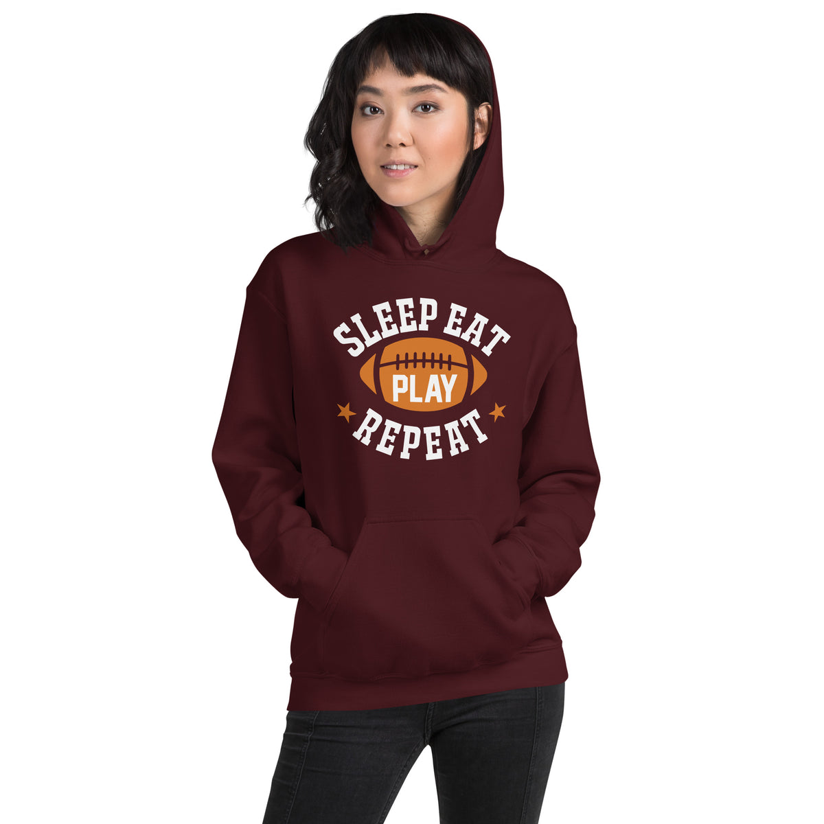 Sleep Eat Play Repeat Football Unisex Hoodie