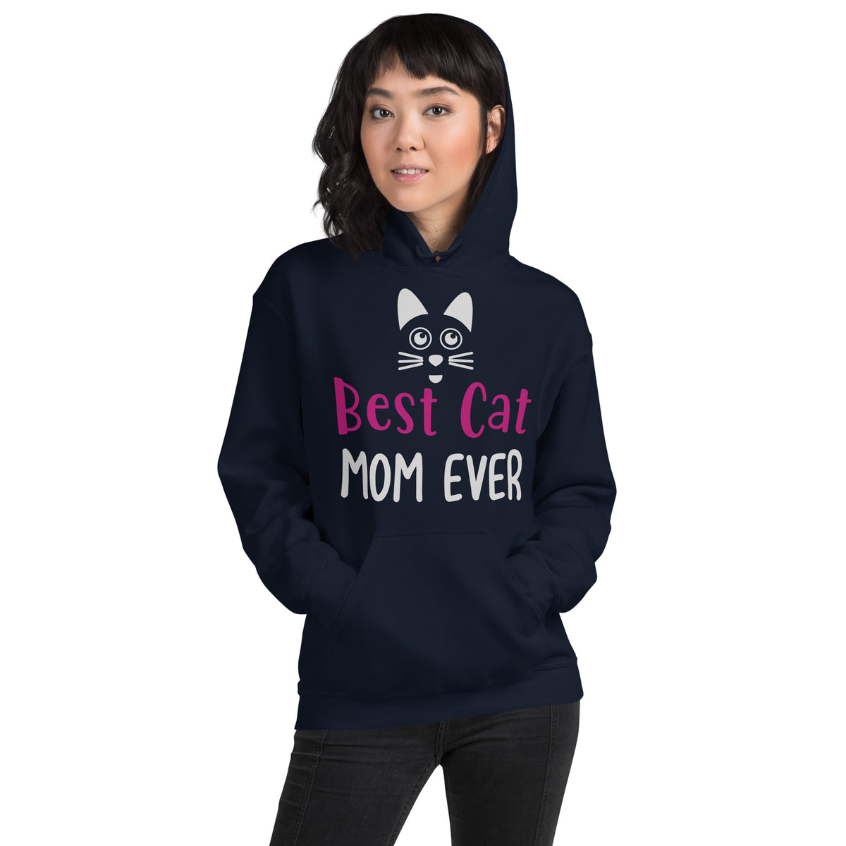 Best Cat Mom Ever – Cat Face Unisex Hoodie