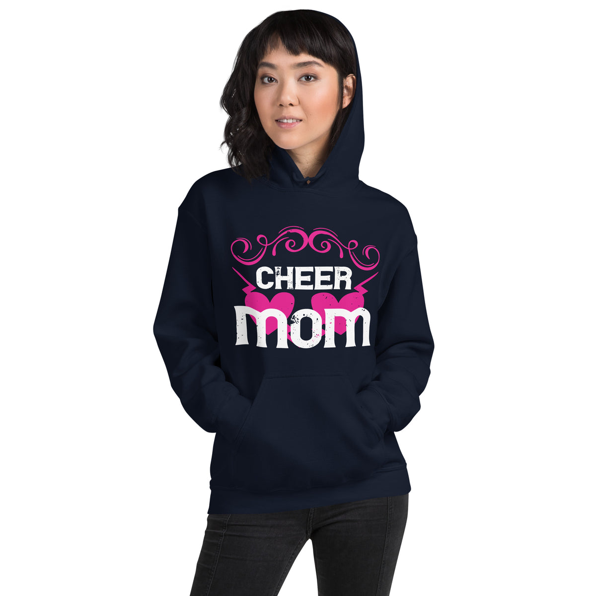 Cheer Mom – Pink Hearts Unisex Hoodie