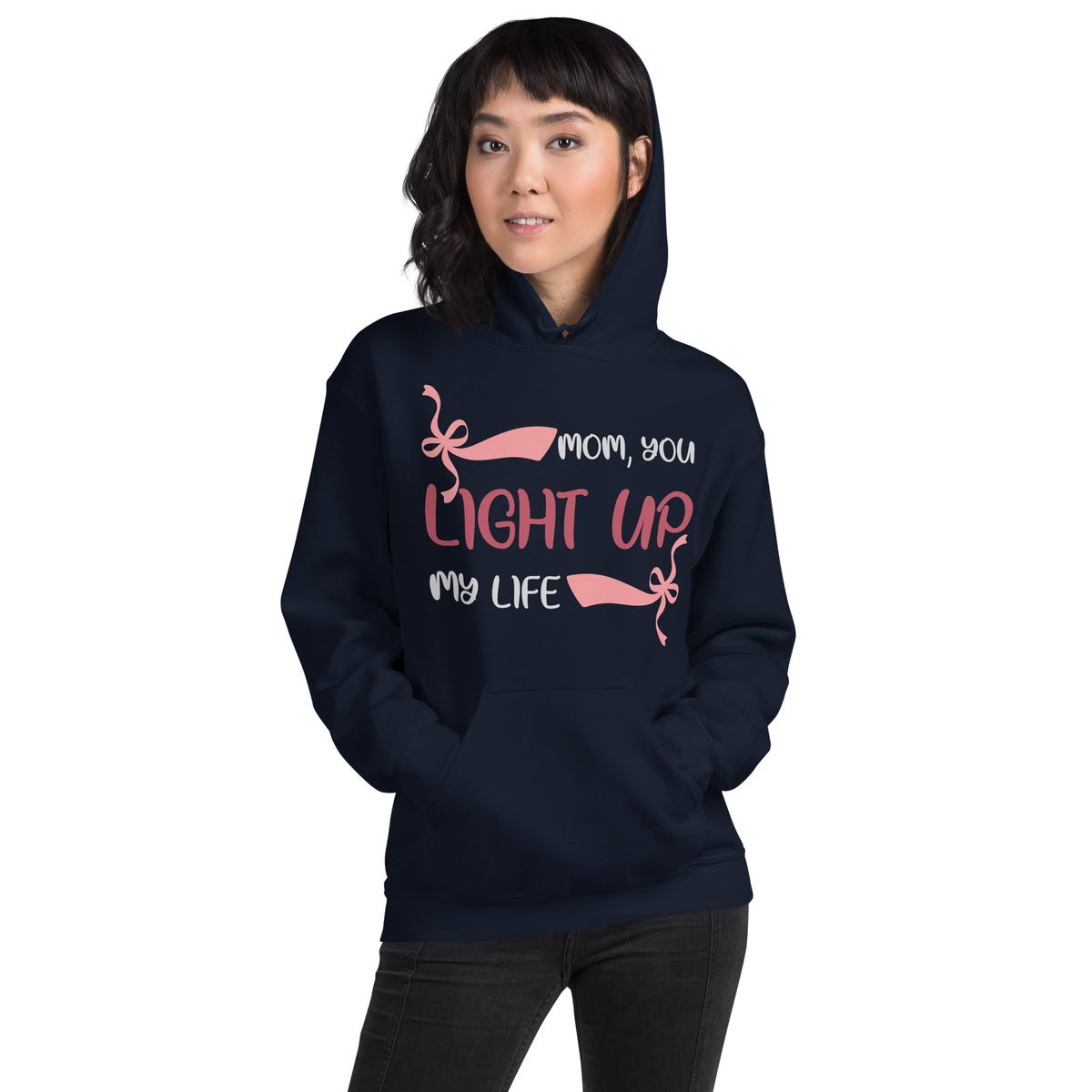 Mom, You Light Up My Life – Pink Ribbons Unisex Hoodie