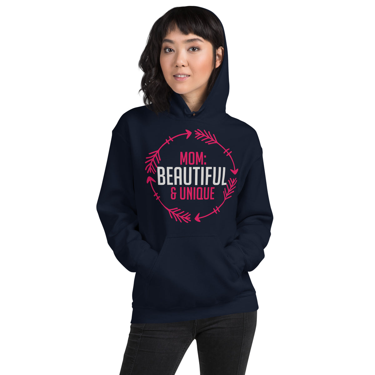 Mom: Beautiful & Unique – Arrow Wreath Unisex Hoodie