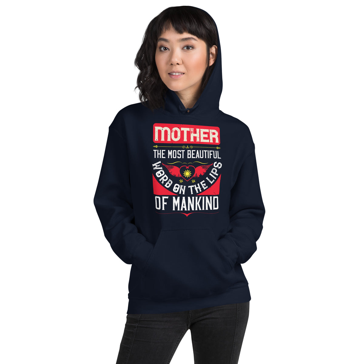 Mother, the Most Beautiful Word on the Lips of Mankind – Red Wings Unisex Hoodie